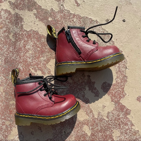 Dr. Martens Other - Dr. Martens Toddler Burgundy Red Boots Size 4